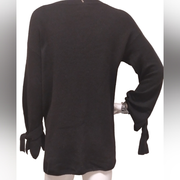 Halogen Tie Bell Sleeve Women Wool Blend Sweater Black Size Small P | Nordstrom. - Picture 7 of 12